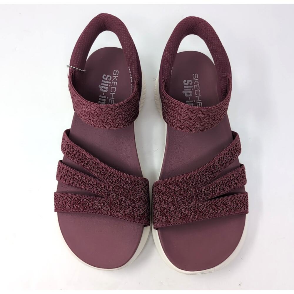 Skechers Hands Free Slip-ins Sandals Womans 8 W Purple Knit‎ Ultra-Flex 3.0 NEW - Picture 7 of 11